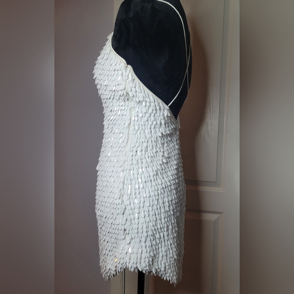 RETROFETE Sirena Feather Sequin Dress. Sz M - Picture 8 of 15